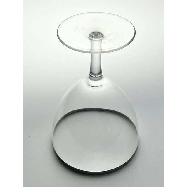 1960s Mid-Century Vintage Minimalist 6 Silver Rim Wine Glasses For Sale In Dallas - Image 6 of 6