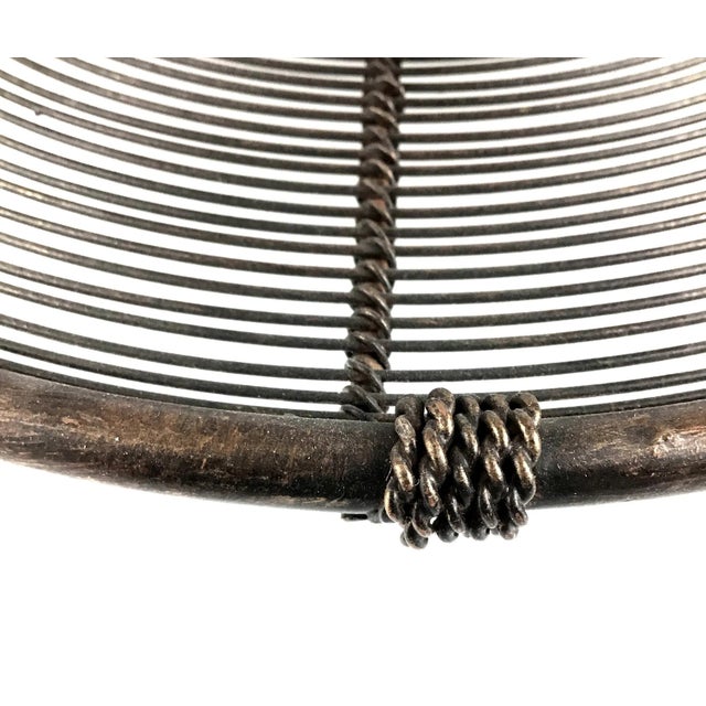 Copper Vintage Wire Art Fruit Platter With Handle For Sale - Image 8 of 11