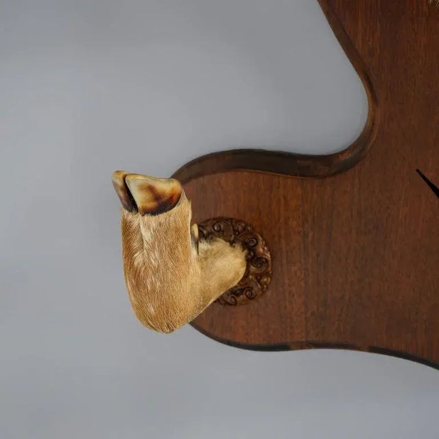 Wood Antique Deer Mount Hall Hat Rack Circa 1930 For Sale - Image 7 of 9