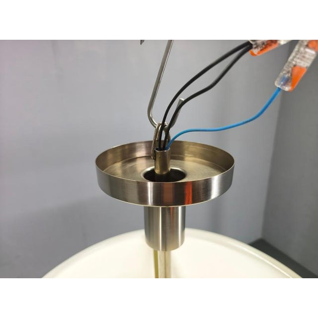 Silver Bauhaus Pendant Light in Nickel and Glass, 1930s For Sale - Image 8 of 10