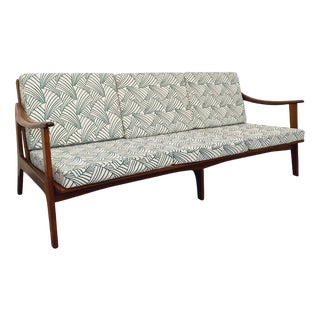 Scandinavian 3-Seater Sofa Bench in Teak and Fabric by Arne Wahl Iversen for Komfort, 1960s For Sale
