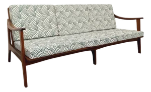 Scandinavian 3-Seater Sofa Bench in Teak and Fabric by Arne Wahl Iversen for Komfort, 1960s