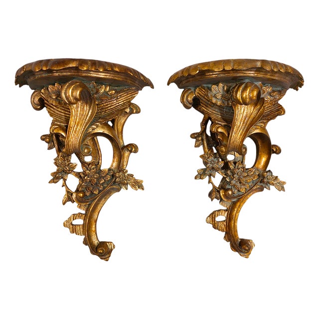 Vintage Baroque Shelves, 1960s, Set of 2 For Sale