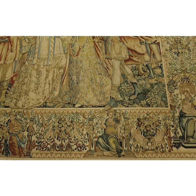 Tan 1990s Celebration of Battle 16th Century Tapestry Recreation For Sale - Image 8 of 12