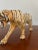 Hand crafted leather tiger sculpture. Likely Anglo Indian period after the turn of the century. Meticulously hand painted...