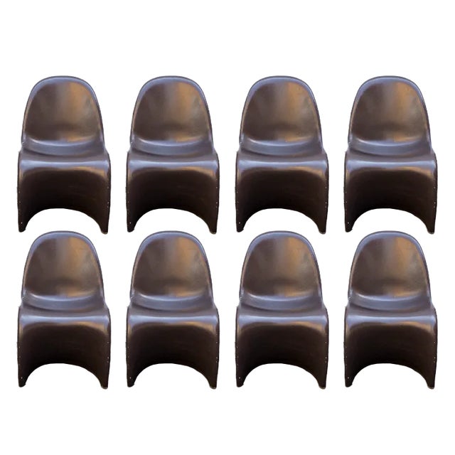 Panton Chairs by Verner Panton for Trussardi Atelier, 1970s, Set of 8 For Sale