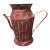 Vintage Distressed Red Tin Watering Can | Rustic Farmhouse Garden Vessel | Primitive Metal Pitcher Decor For Sale
