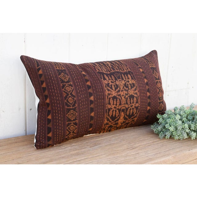 Abstract Krayan Antique Sumatran Ikat Pillow For Sale - Image 3 of 8