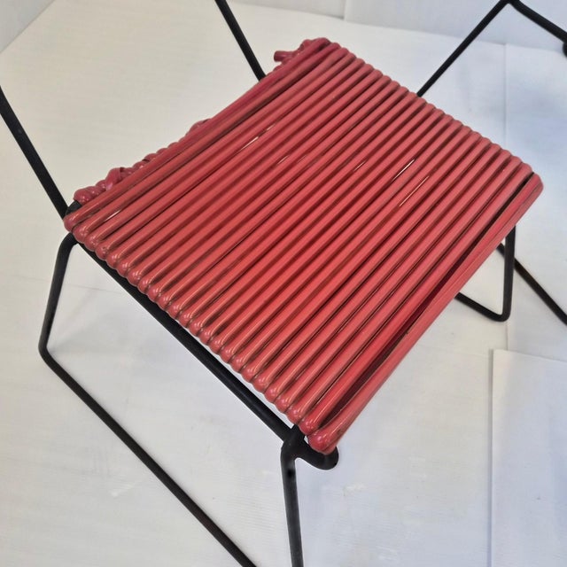 Vintage Metal and Plastic Scoubidou Chairs, 1950s, Set of 3 For Sale - Image 14 of 17
