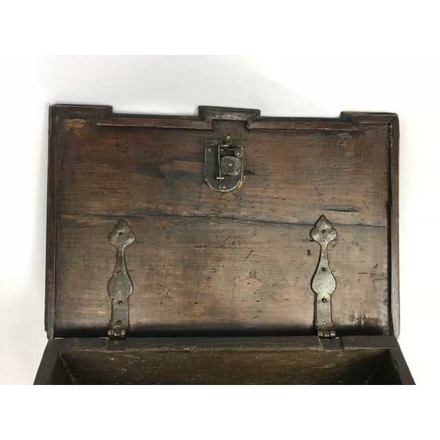 Late 19th Century 1800s Antique Gothic Style Figural Inlay Front Bible Storage Box For Sale - Image 5 of 13