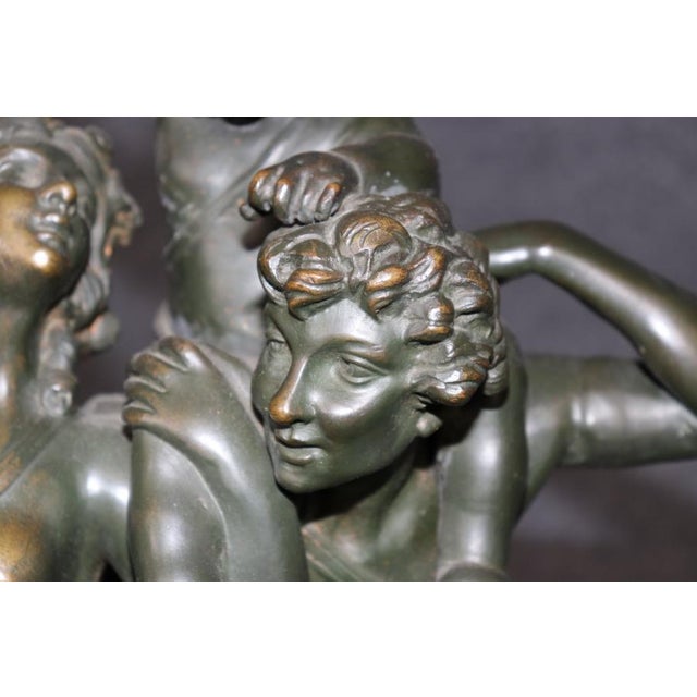 Bronze 1920's Antique Bronze Statue of Children Playing Signed Clodion For Sale - Image 8 of 16