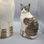 1980s Vintage (2) Ns Gustin Ceramic Hand Painted Cats Statues a Pair For Sale - Image 5 of 11