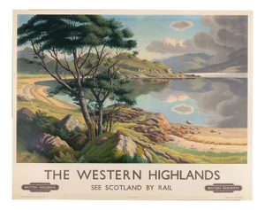 BR Western Highlands Original Vintage Travel Poster by Edward Halliday, 1950