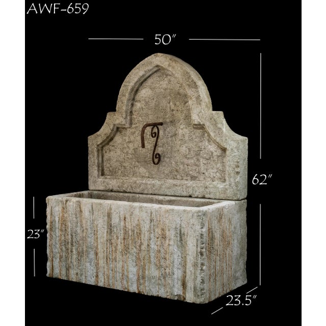 This beautiful antique 19th century limestone wall fountain is a great addition to any Mediterranean, Tuscan, rustic, or...