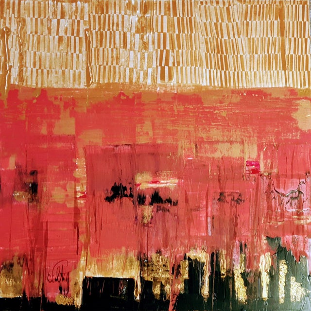 Early 21st Century Christian Feltin, Red and Gold, 2024, Acrylic on Canvas For Sale - Image 5 of 5