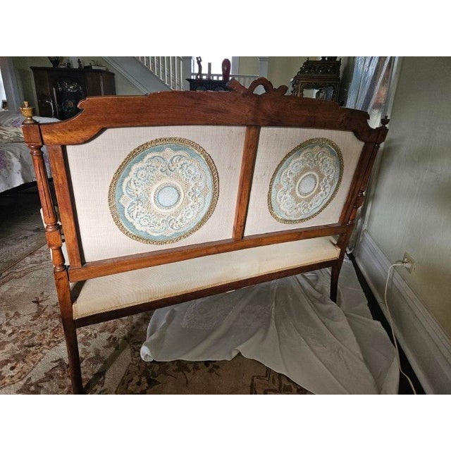 Early 20th Century French 19th Century Louis XVI Style (Three-Piece) Walnut Parlor Suite For Sale - Image 5 of 15