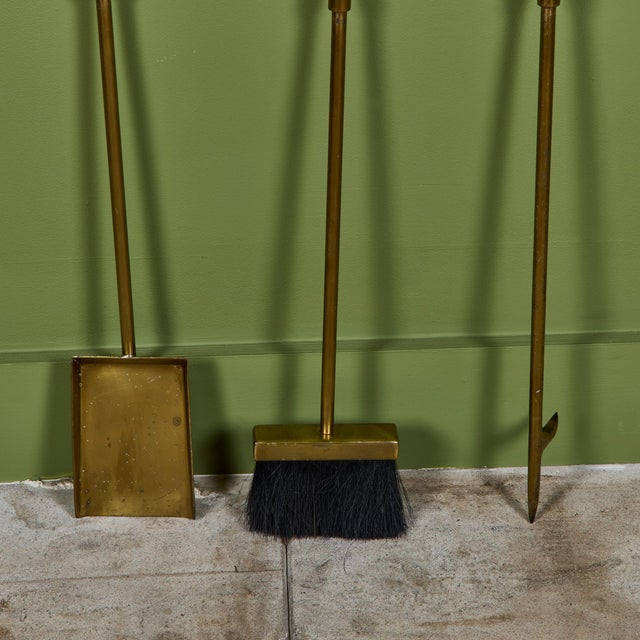 Brass Fireplace Tool Set For Sale - Image 15 of 17