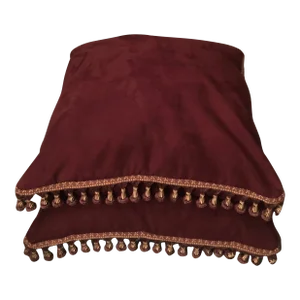 Custom Suede Purple / Burgundy Pillow Covers With Tassel Trim - a Pair