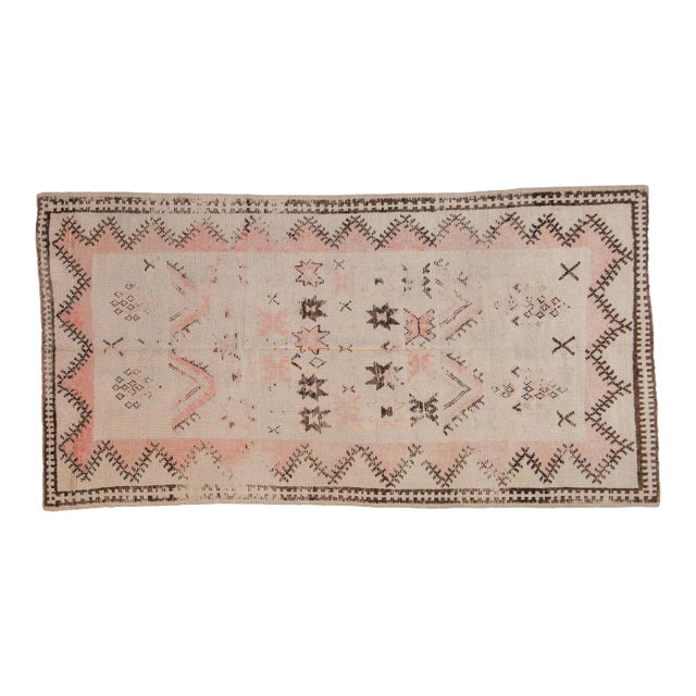 Vintage Distressed Moroccan Rug Runner - 4'8" X 9'1" For Sale