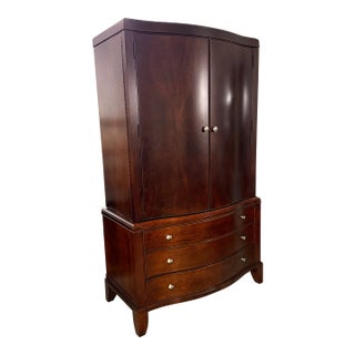 Dark Espresso Wood Media Armoire Cabinet For Sale