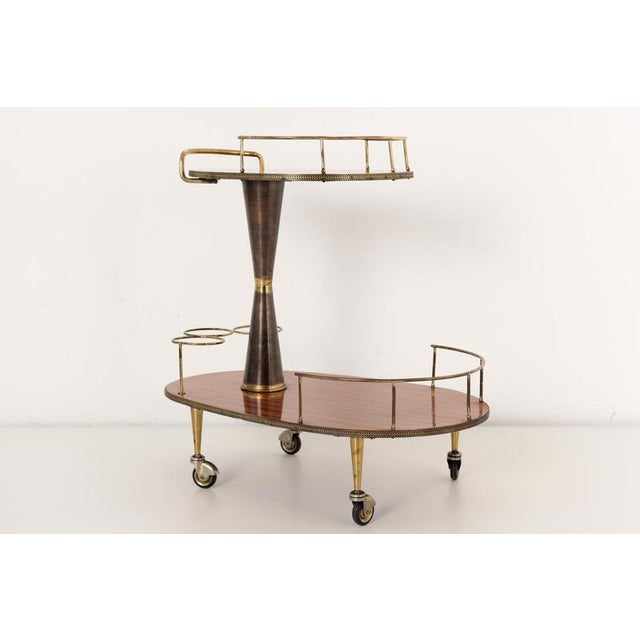 Wood Bar Cart, Italy, 1955 For Sale - Image 7 of 12