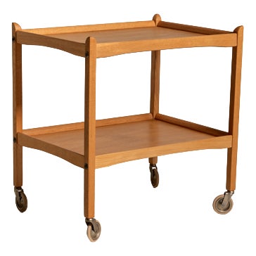 Scandinavian Rectangular Oak Trolley, 1960s For Sale