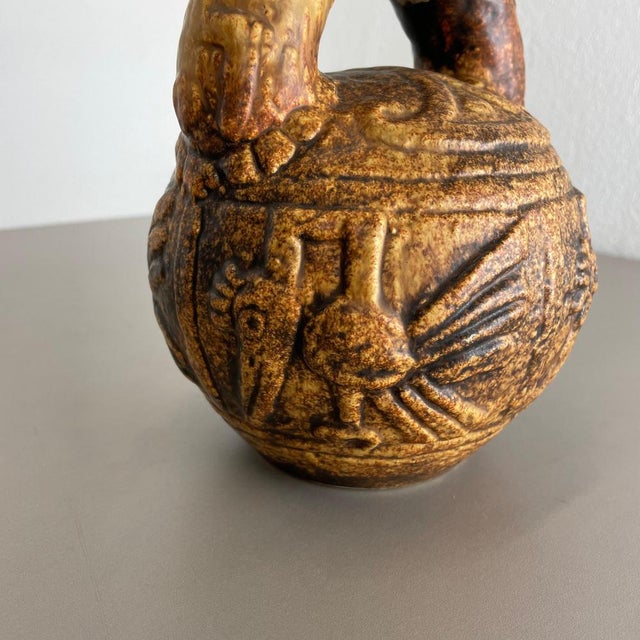 Large Colorful Fat Lava Pottery Maya Tiki Vase from Jasba Ceramics, Germany, 1970s For Sale - Image 6 of 18
