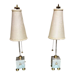 Pair French Table Lamps in Style of Maison Le Dauphin, Brass Hollywood Regency
