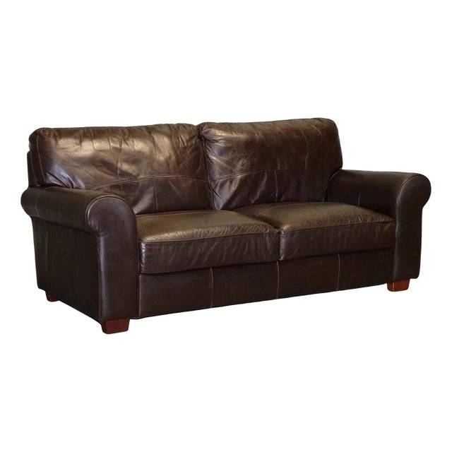 Vintage Brown 3-Seater Sofa For Sale