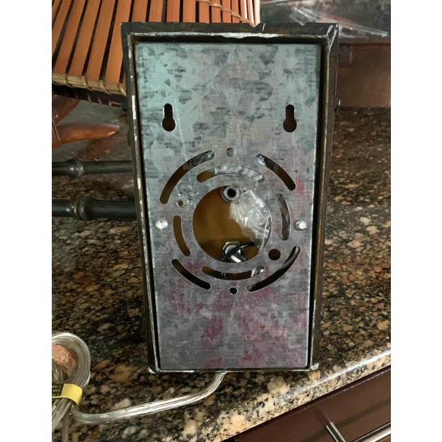 Wood Vintage Swing Arm Sconce Lamp With Bamboo Shade For Sale - Image 7 of 8