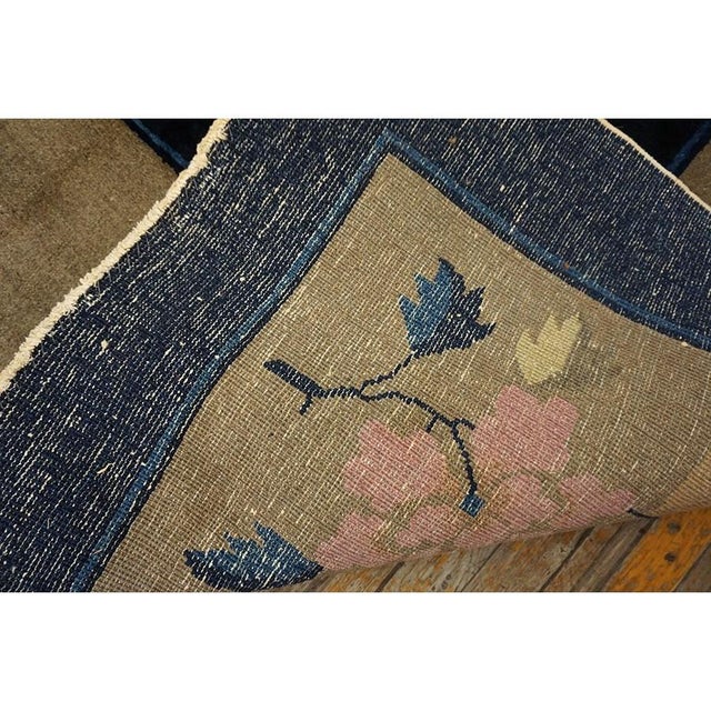 1920s Navy Blue Antique Chinese Painterly Peking Knotted Large Oversized Big Rug For Sale - Image 10 of 10