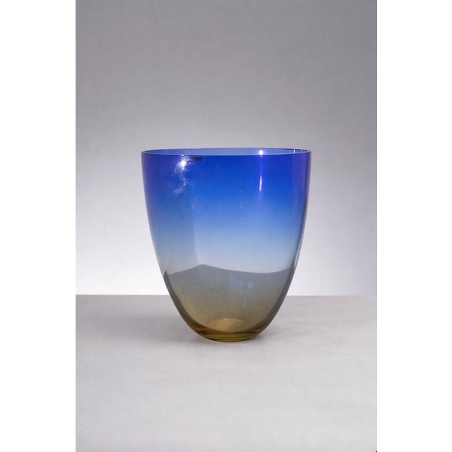 Postmodern Large Postmodern Blue Murano Vase from Alfredo Barbini, 1990s For Sale - Image 3 of 7