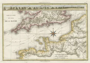 French Map of the English Channel, 1827