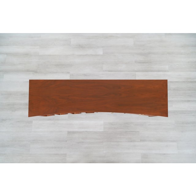 Mid-Century Modern Walnut and Burl Wood Curved Front Credenza, 1950s For Sale - Image 10 of 12
