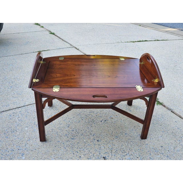 Henkel Harris Henkel Harris Wild Black Cherry Butler's Cocktail / Coffee Table For Sale - Image 4 of 10