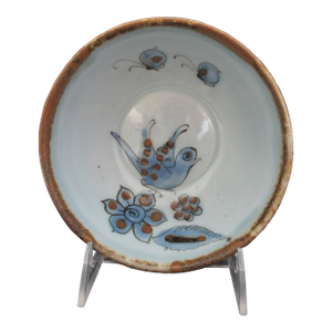 El Palomar Ken Edwards Blue Bird Flower Tonala Mexico Folk Art Pottery 6" Bowl
