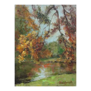 1960s Mid-Century Autumn Trees Landscape Painting by Helen Enoch Gleiforst
