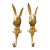 Pair of Fun Vintage Slightly Patinated Brass Mr. Rabbit Playboy Style Bunny Coat Hooks 6.75"x 2" For Sale