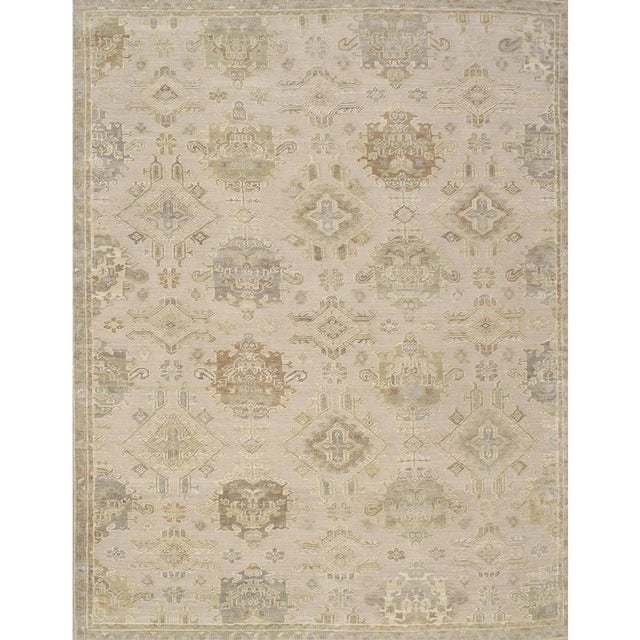 Oushak Wool Beige Area Rug, 12' 1'' X 14' 9'' For Sale In New York - Image 6 of 6