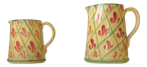 Vintage Italian Hand-Painted Pottery Jugs from Lamas, Set of 2