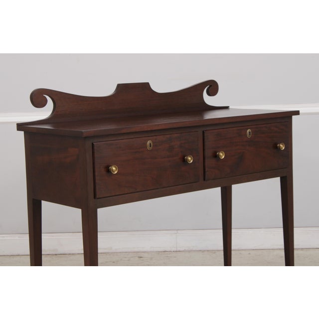 Virginia Style Bench Made Mahogany 2 Drawer Hunt Board Server For Sale - Image 4 of 14