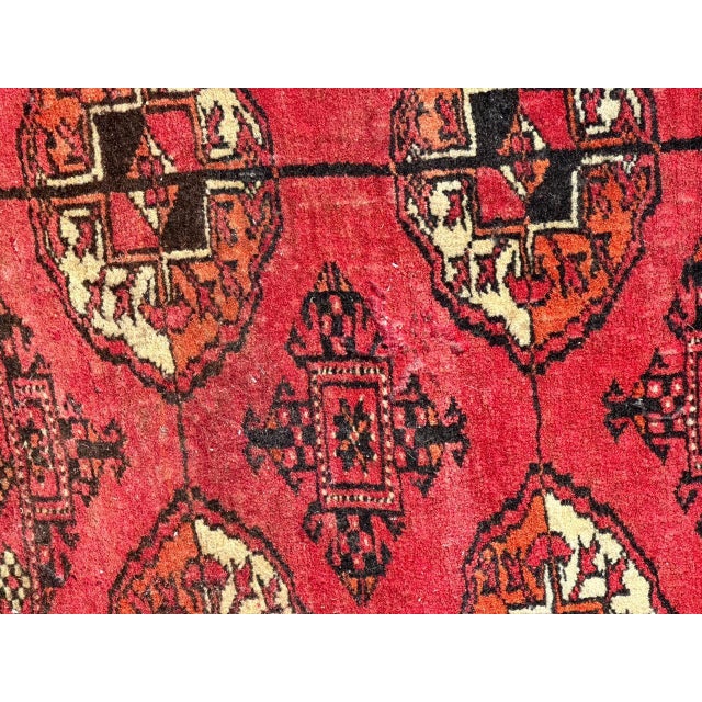 Vintage Distressed Turkmen Bokhara Rug, 1940s For Sale - Image 9 of 18