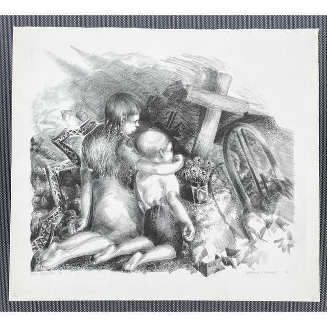 Gertrude Pferdt (1902-1972) "High Requiem" social realist lithograph on paper, pencil titled lower left; and signed and...