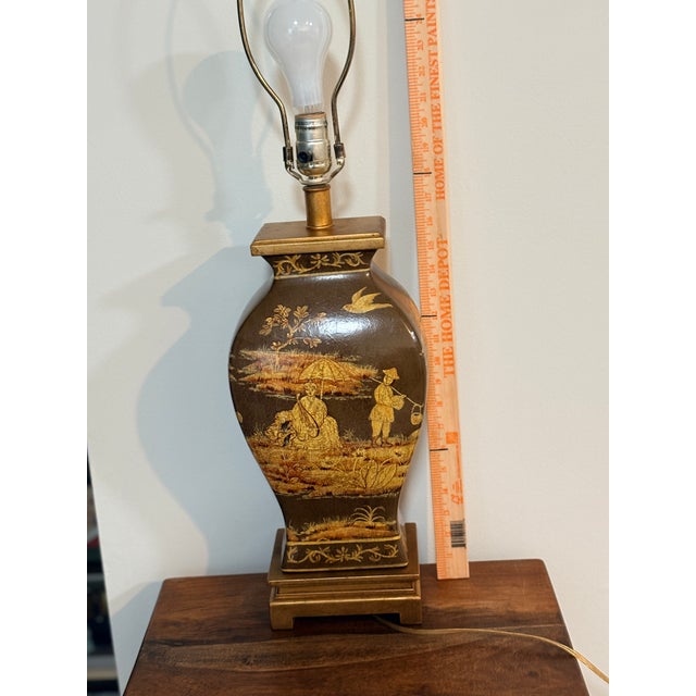Vintage Frederick Cooper Chinoiserie Ceramic Satsuma Style Table Lamp For Sale In Detroit - Image 6 of 9