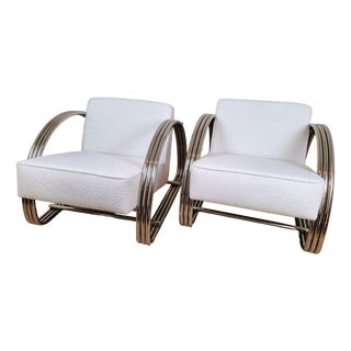 Large 20th Century Chrome Armchairs by Ralph Lauren, 1980s, Set of 2 For Sale