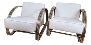 Large 20th Century Chrome Armchairs by Ralph Lauren, 1980s, Set of 2