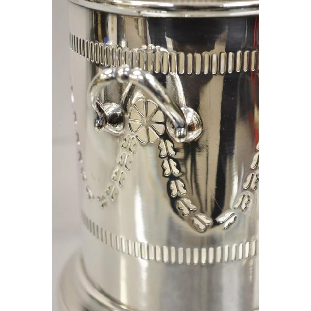 Vintage M. Bros English Edwardian Silver Plated Wine Champagne Bottle Coaster For Sale - Image 9 of 10