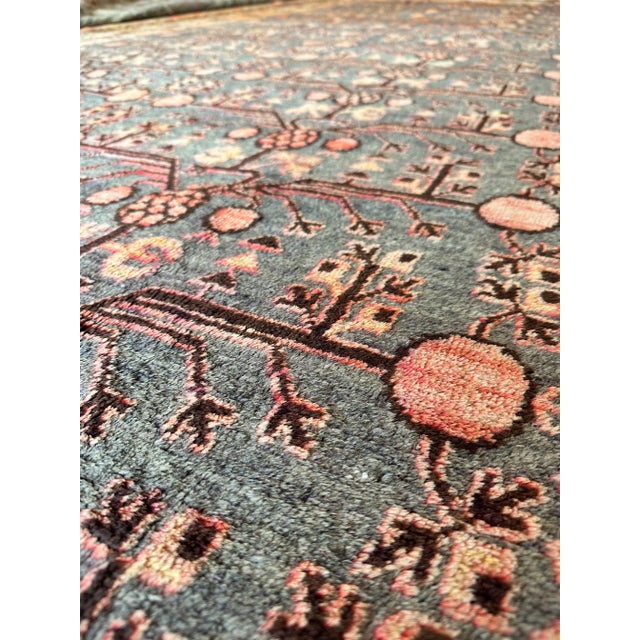 Vintage Khotan Rug, Handmade Oriental Rug, Soft shrimp, Beige, Brown, Blue-Gray For Sale In New York - Image 6 of 9