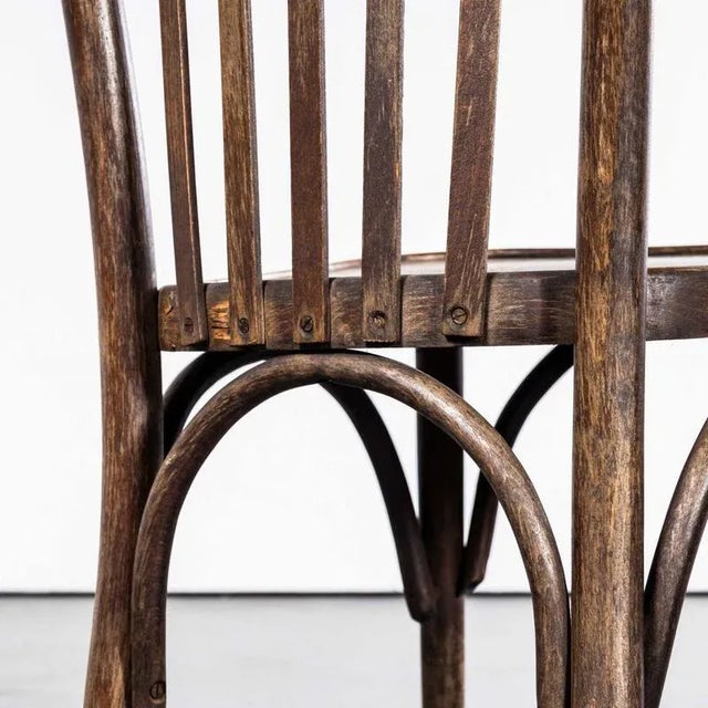 Wood Bistro Bentwood Dining Chair in Dark Oak, 1950s For Sale - Image 7 of 9