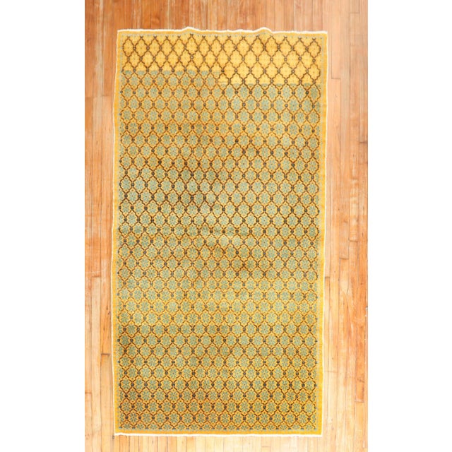 Yellow Turkish Konya Rug, 4' 3" X 7' 5" For Sale - Image 10 of 10